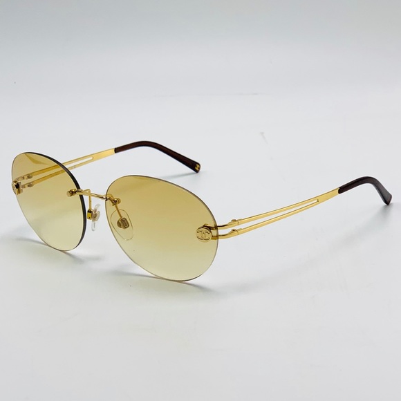 gold rimless sunglasses